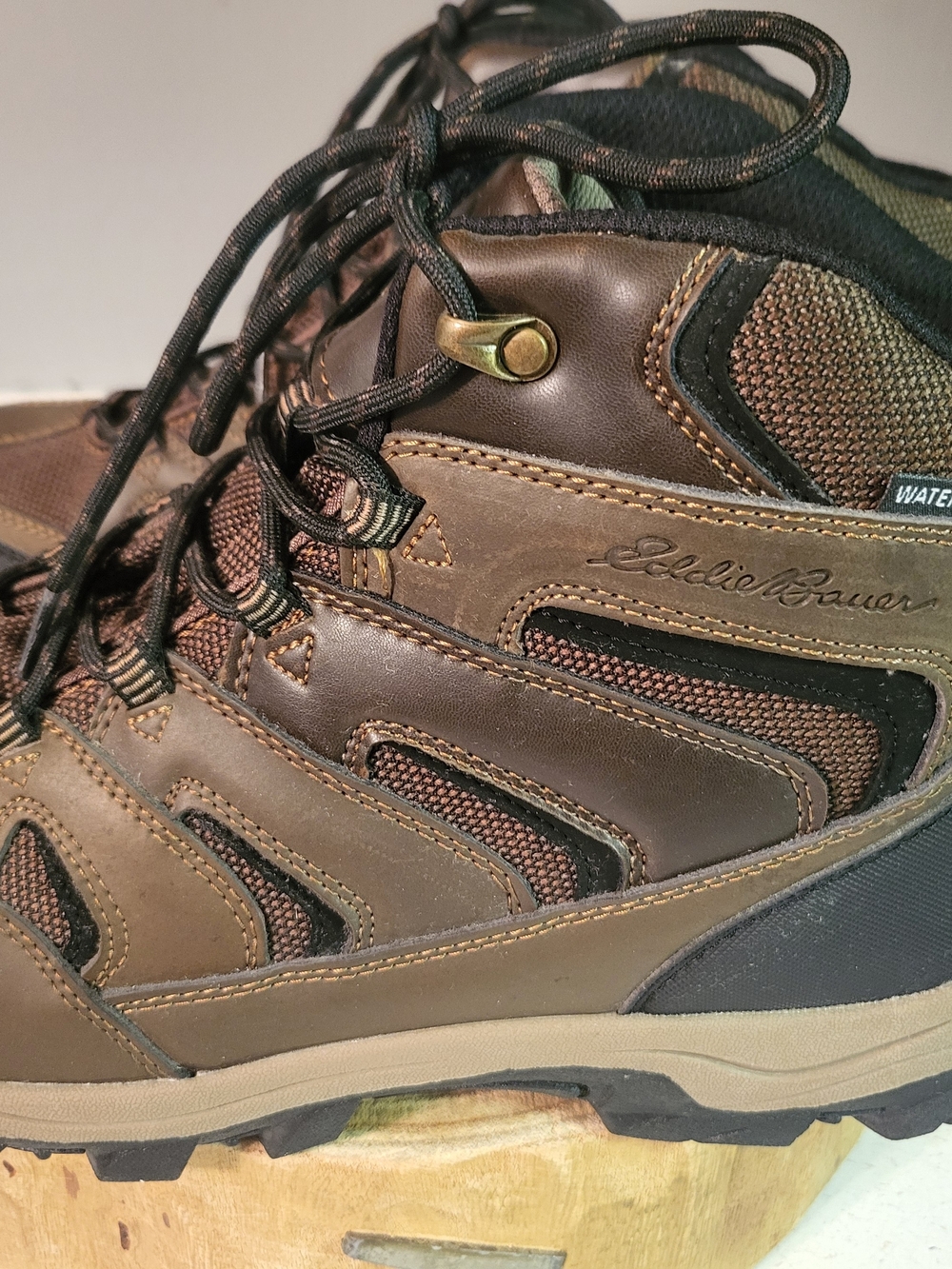Eddie Bauer Brown and Black Waterproof Hiking Boots